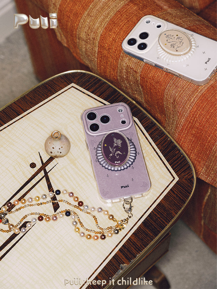 Puui. Ceramic Bottle Notes Series Full-Cover Magnetic Phone Case and Magnetic Grip iPhone 17/18 Pro Max