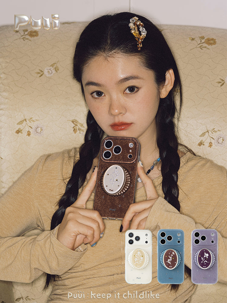 Puui. Ceramic Bottle Notes Series Full-Cover Magnetic Phone Case and Magnetic Grip iPhone 17/18 Pro Max