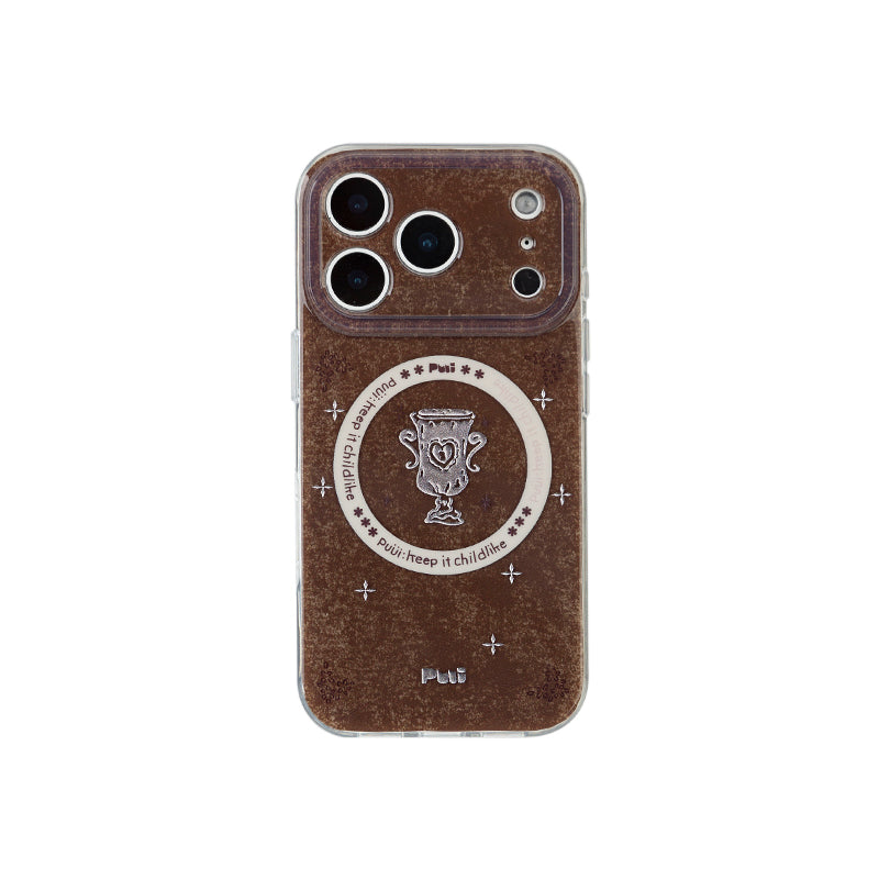 Puui. Ceramic Bottle Notes Series Full-Cover Magnetic Phone Case and Magnetic Grip iPhone 17/18 Pro Max