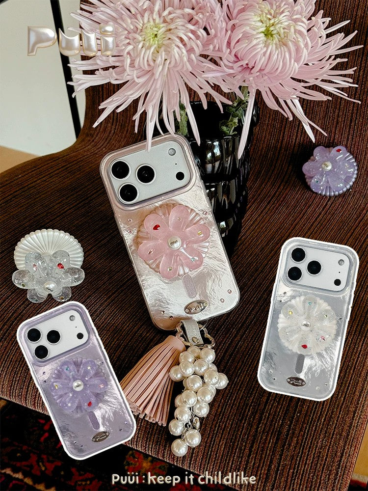 Puui. Misty Starlight Full-Cover Magnetic Phone Case and Magnetic Grip iPhone 17/18 Pro Max
