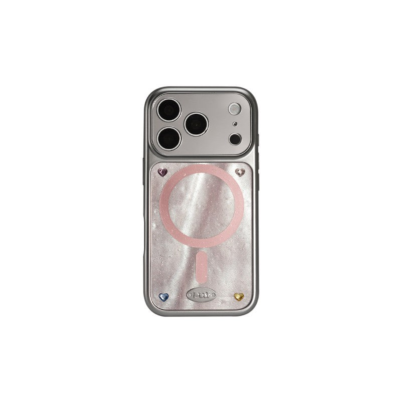 Puui. Luster Satin Full-Cover Magnetic Phone Case and Magnetic Grip iPhone 17/18 Pro Max