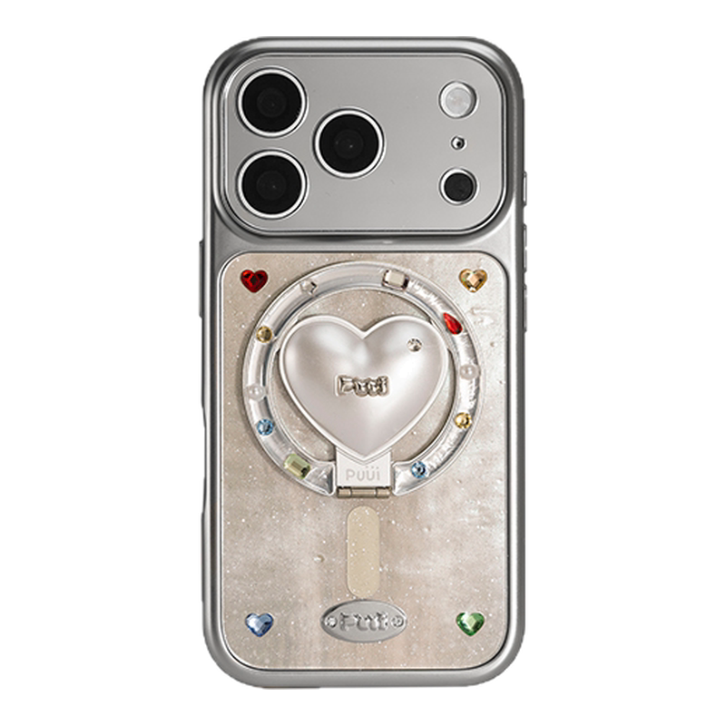 Puui. Luster Satin Full-Cover Magnetic Phone Case and Magnetic Grip iPhone 17/18 Pro Max