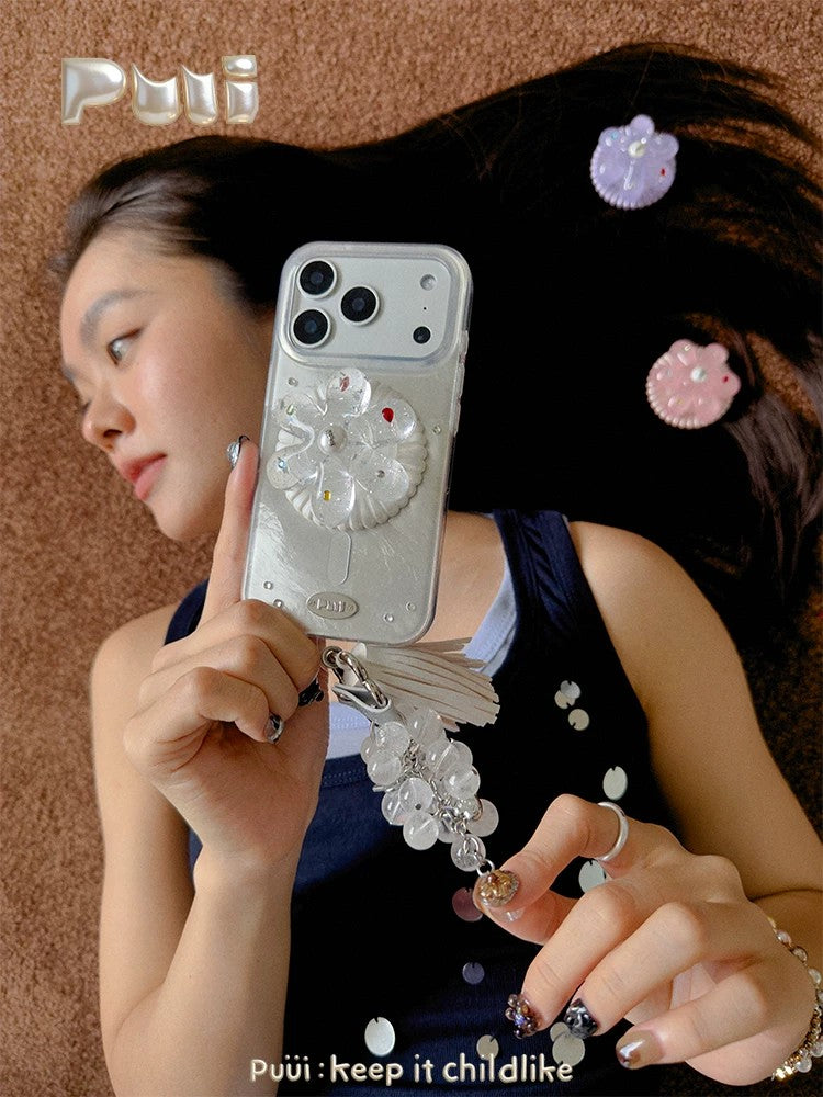 Puui. Misty Starlight Full-Cover Magnetic Phone Case and Magnetic Grip iPhone 17/18 Pro Max